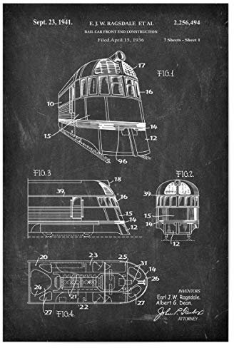 artboxONE Poster 30x20 cm Reise Vintage Zug Patent (Tafel) - Bild Zug Eisenbahn Entwurf