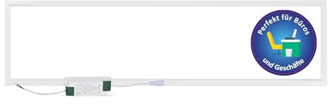 LECOM 2x Deckenleuchte LED Panel 120x30 3000/4000K CRI 90 kein Flimmern Deckenleuchten Rasterdecke Einbauleuchten (Neutralweiß (4000K) ohne Aufbaurahmen)