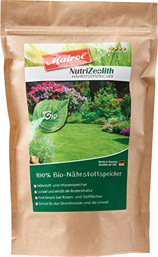 Mairol NutriZeolith 100% Bio Nährstoffspeicher, für den biologischen ökologischen Landbau, 1 kg mit Messlöffel