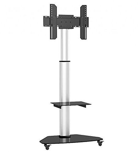 Techly 108903 Supporto a Pavimento con Mensola Trolley TV LCD/LED/Plasma 37-70 Silver Silver