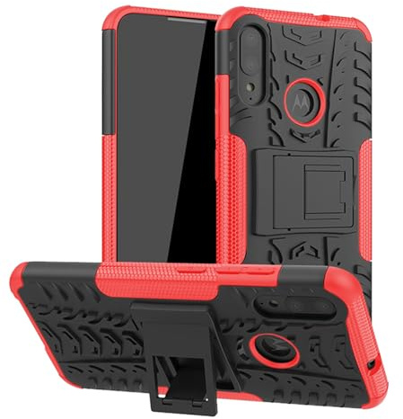 betterfon Oudoor Hülle Kompatibel mit Motorola Moto E6 Plus | Case Panzer Hülle Cover Schutzhülle Etui Bumper | Rot