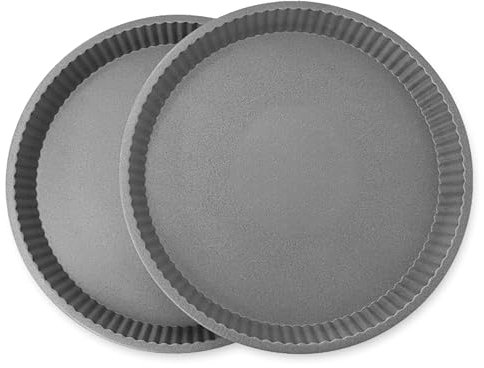 Samuel Groves 12 Fluted Round Quiche Flan Tart, Tartlet Tin, Apple Pie Tin, Tin Pan, Quiche Tin, Pie, Tart & Quiche Pans Twin Pack Superior Double Coated Non Stick Made in England (12)