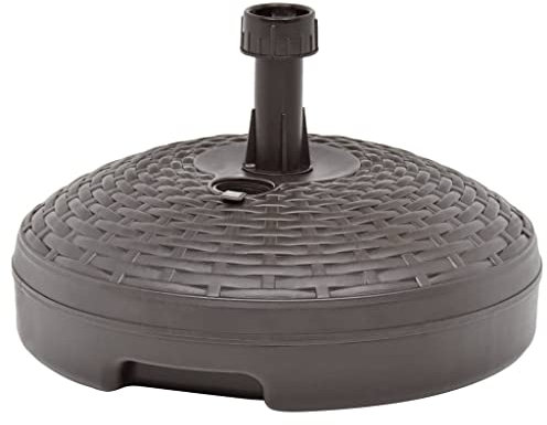 vidaXL Socle de Parasol Rempli de Sable d'eau Base de Parasol Pied de Parasol Support de Parasol Extérieur 20 L Marron Plastique Rotin