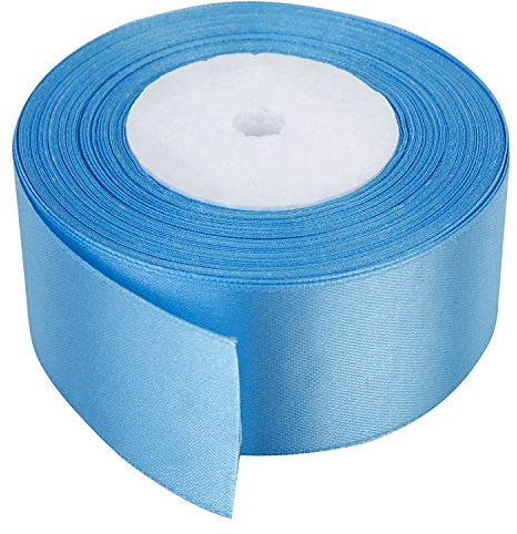Trimming Shop Babyblaues Vollband, 40 mm x 25 m, doppelseitiges Satinband, bunt, 100% Polyester, zum Verpacken, Dekorieren, Basteln und Basteln, maschinenwaschbar