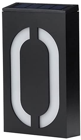 Lumière de Signe de Numéro Panneau D'adresse Solaire Numérique LED Porte de Lumière Solaire de Numéro pour Magasin D'hôtel et Maison (Numéro 0)