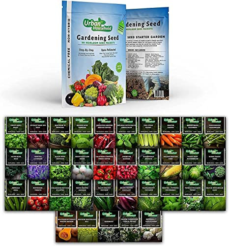 Semi di ortaggi - Set di 35 verdure assortite non OGM e piantine di erbe aromatiche - Mix di varietà iniziale per giardinaggio indoor e outdoor