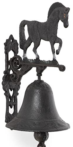 Moritz Türglocke Glocke klein Pferd Gallopp reiten Wandglocke Gartendeko Gusseisen Rustikal Antik Design Stil Retro Klingel