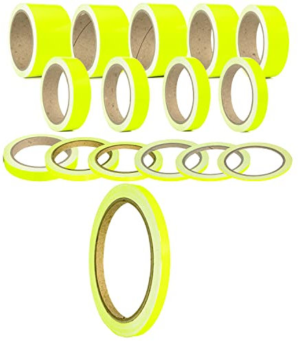 Leuchtfarben Neon auffällige Klebestreifen Zierstreifen Dekor Bänder Autostyling Stripe Decal Pinstriping Markierungsleisten Warnstreifen Begrenzungsbänder (8 mm, Neon Gelb)