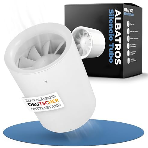 Albatros Rohrventilator 150mm Silencio Tubo - Extra Leise und Leistungsstark - Innovativer Rohr-Lüfter für Bäder, Küchen und Wohnräume - Schafft ein angenehmes Wohlfühlklima