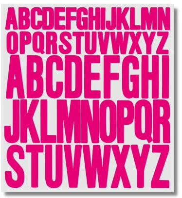 HNTR Buchstaben Sticker Pink | 416 Selbstklebende Vinyl-Buchstaben in Großbuchstaben (5cm & 2,5cm) | Für Scrapbooking, Etiketten, DIY, Poster & Dekoration