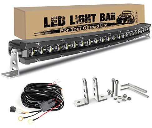 CO LIGHT 26 Zoll Gebogen Light Bar Slim Lightbar 12v Led Scheinwerfer Bar Led Arbeitsscheinwerfer Bar 12 volt Zusatzscheinwerfer für Auto Offroad Traktor SUV UTV ATV LKW 12000LM