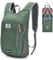 SKYSPER 10L Mochila Plegable Ultraligera Mochila de Viaje Mochilas de Marcha Pequeña Ahorra espacio para Hombre Mujer Viaje Excursiones Cortas Senderismo, verde