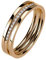 Mianova Damen Ring Edelstahl Dreireihig mit Kristallen Strass Glitzer Steinen Damenring Memoire Eternity Memory Mehrreihig Trauring Verlobungsring Fingerring Rosegold Größe 48 (15.3)