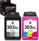 COCCINK 303XL (1 Schwarz, 1 Farbe) Wiederaufbereitete Druckerpatronen Ersatz für HP 303 XL für Envy Photo 6220 6234 6230 7134 6220 7830 7855 7800 6232 6255 7130 6222 6258 7120 7164 HP Tango X Drucker