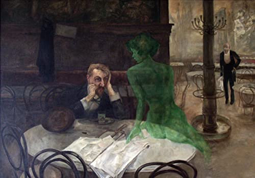 The Absinthe Drinker by Viktor Oliva A1 Poster on Canvas - Filmkunstposter in verschiedenen Größen für Wohn- oder Schlafzimmerideen. Randlose Kultfilmbilder, klassische ikonische 70er, 80er, 90er Jah