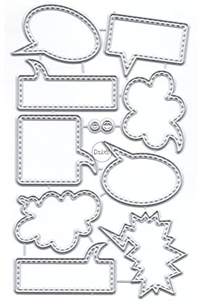 DzIxY Einfache Geometrie Dialog Metall Stanzformen für Kartenherstellung Kit Prägepapier Stanzformen Sets Scrapbooking Maschine Schablonen Aufbewahrungstaschen Zubehör