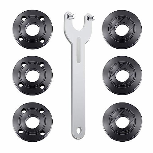 7PCS Angle Grinder Nut Angle Grinder Wrench Kit 5/8-11 Flange Metal Lock Nut for Compatible with Dewalt Milwaukee Makita193465-4 Metabo Bosch Ryobi Black Decker 4.5 5 Grinder Parts