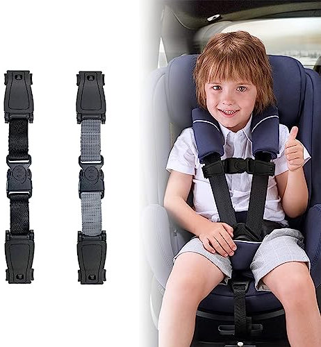 SJBAUTYO Clip Ceinture Siege Auto 2 Pièces Clip Securite Siege Auto Clip de Sangle Enfant Sécurité Voiture Chest Clip pour Pince de Poitrine Sièges Bébé Sièges Auto, Noir,gris