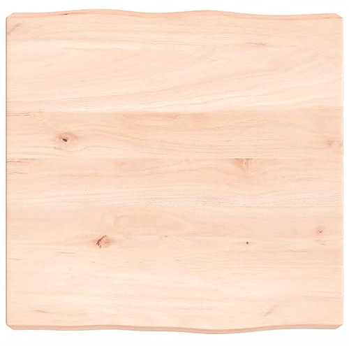 ZEYUAN Tablero de Mesa Madera Maciza Roble Borde Natural 40x40x6 cm, Encimera Cocina, Tableros De Madera, Table Salon, Encimera De Madera - 363862