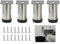 MIEGUIWOR 4 pièces Pied de Meuble,Pieds de Meuble Reglable Acier Inoxydable,Pied Meuble Salle de Bain Bureau Meuble Cuisine,Hauteur Réglable 0-15 mm,16 Vis Acier Inoxydable (Argenté,8cm)