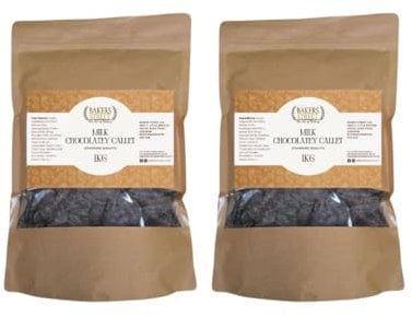 Standard Quality Milk Chocolatey Callets 2X1kg - Bakers Street - Milk Chocolatey Callets for Baking and Desserts – Ideal for Cakes, Muffins, Cookies, Pastries, and All Your Baking Needs