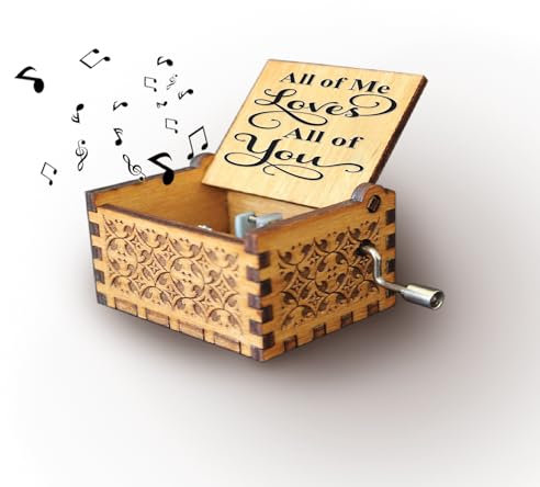 Melodiebox: All of me John Legend Holzspieluhr mit Handkurbel Spieluhr Musicbox Hand gekurbelt Neu Valentinstag