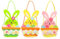 LOHAME 3 Stück Osterkörbchen Osterhasen Filz Osternester zum Befüllen Osterkorb mit Henkel Ostern Körbchen Basteln Hasen Filztasche Osterdeko Geschenktüten für Kinder Ostergeschenke Ostereiersuche