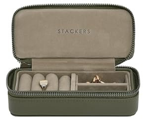 Stackers Reise-Schmuckschatulle, Olivgrün, mittelgroß