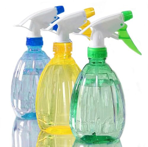Gentpovth 3 Pièces 500ML Flacon Spray Bouteilles Vide Rechargeable (Jaune-vert-bleu)