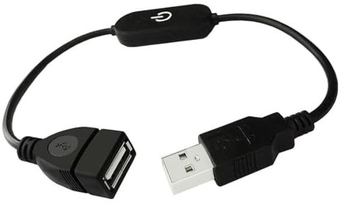 MTUERANC USB Switch Extension Cable, USB A Male to Female Touch Switch Controller Cable,LED Touch Inline Dimmer USB A Cable Dimmer On Off Switch Controller for LED Strip Light 1Feet/30cm