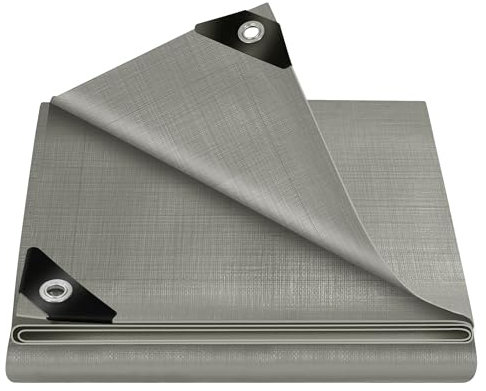 WOLTU Abdeckplane 1.5x6 m wasserdicht, 180 g/m² PE Gewebeplane mit Ösen, Schutzplane Gartenplane Bootsplane, reißfest UV-stabilisiert abwaschbar, für Holz Gartenmöbel LKW Pool, Grau