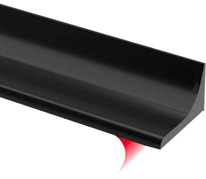Joint pour Douche 260cm Seuils de Douche Barriere de Douche Anti Débordement Seuil de Douche Barrage D'eau Autocollante Joint Douche pour Baignoire Coins Évier (Noir, 2.6M)