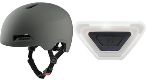 ALPINA HAARLEM - Robuster, Individuell Anpassbarer & Leichter Urban Fahrradhelm & Plug-IN-Light - LED Fahrradhelmlicht, Passend für: ALPINA Altona & Hackney, transparent, One Size