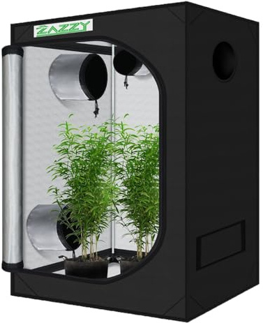 zazzy Grow Tent, 24x36x60 Hydroponic Grow Room Reflective Mylar Grow Tent with Window & Floor Tray for Indoor Plant Growing