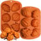 Webake Herbst-Silikonformen, Ernte-Kuchenform, 3D-Ahornblatt, Eichel, Kürbisform für Herbst-Leckereien, Halloween, Thanksgiving, 2 Stück