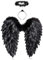 60CM Engelsflügel Schwarz mit Heiligenschein,Engel Flügel,Federflügel Engel,Engels Flügel Kostüm,Engel Flügel für Damen und Mädchen,Party Fasching Kostüme Deko,Kostümparty Verkleidung