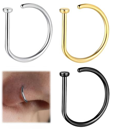 QEDBOJE Piercing Set (Nasenpiercing, Lippenpiercing, Smiley Piercing, Septum Piercing, Hufeisen Tragus Piercing, Ring Piercing, Lippe Lippenbändchen Piercing, Lippenring, Ohrring, Nasenring)