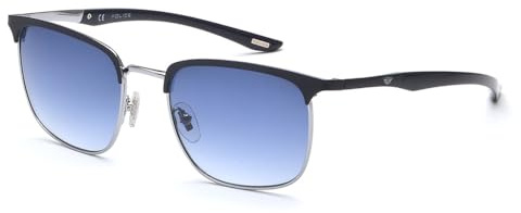 Police Lunettes de soleil | 100 % protégées contre les UV | dégradé | jante complète | Club Master | Homme | Monture en alliage métallique | Verres en polycarbonate, bleu, 54