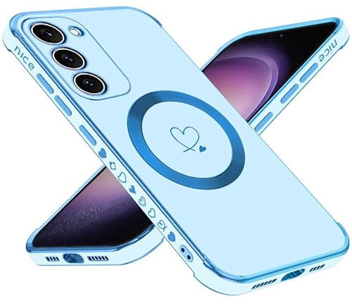 Keteen für Samsung Galaxy S22 Hülle für Magsafe, Magnetisch Handyhülle Samsung S22 Dünne Flexible TPU Silikon Galvanisierte Stoßfeste Kratzfest Schutzhülle Case für Samsung Galaxy S22-Blau