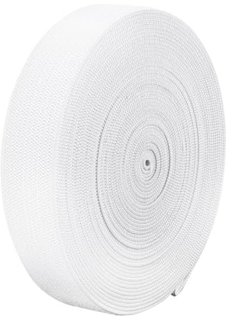 YYTOL Gummiband Nähen 20mm Breit Weiß 20m Elastisches Band zum Nähen Gummizugband Weiß Hosengummi Breites Gummibänder für Hosenbund DIY