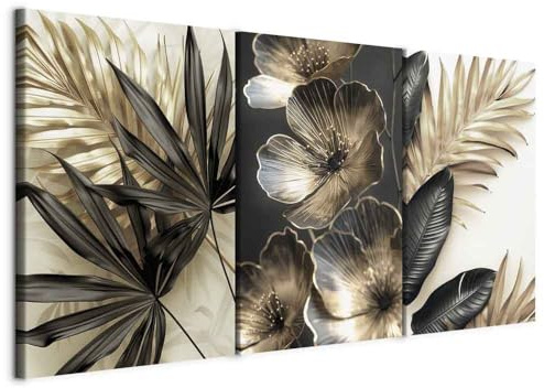 murando - Leinwandbild Set dunkle helle Farben, 180x90 cm, 3-teilig, modern | Hochwertige Leinwand, sofort aufhängbar, ideal fürs Wohn- oder Schlafzimmer, wasserfest und lichtecht, langlebig, stilvoll