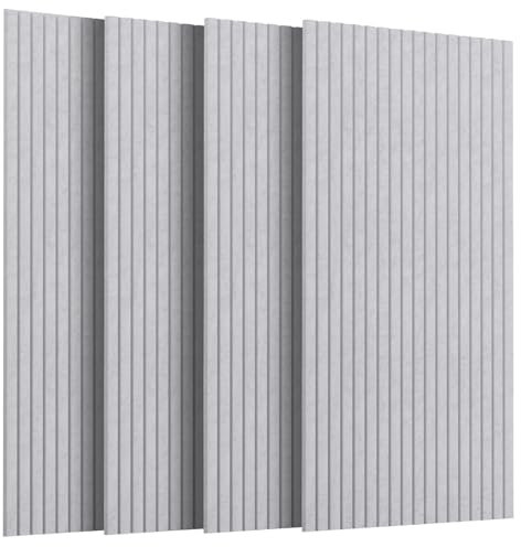 SVILINEK Soundproofing Panels Acoustic Panels 45.67x22.83 Self-Adhesive 3D Sound Absorbing Wall Panels,for Sound Absorbing, Soundproof Panels for Living Room (Grey, 4-Pack (29sq.ft.))