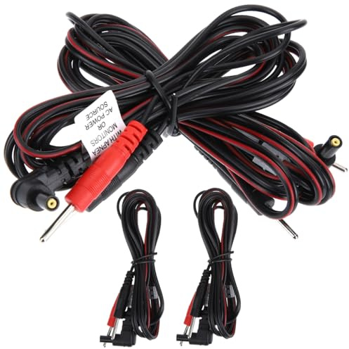 HOUDERCO 4 Cables De Electrodo Para Fisioterapia Cable De Plomo De Repuesto Con Conector De Pasador Para Cable Electrodos Fisioterapia Electroestimulador Muscular Y Máquina De 43.30 X 0.09 X 0.07 in