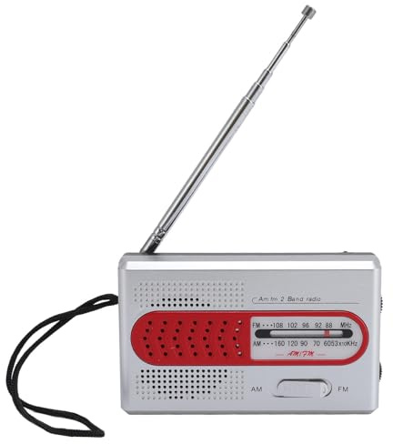 Portable AM/FM Radio, Small Portable Radio: Built-in Speaker, Telescopic Antenna, Earphone Jack, Music Player, Small Radio with Batteries for Travel Outdoor