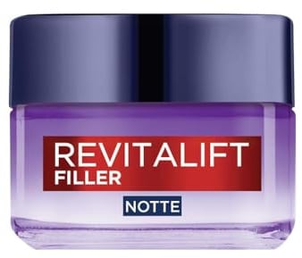 L'Oréal Paris Gesichtscreme für die Nacht Revitalift Filler, für alle Hauttypen, Anti-Falten-Wirkung, langanhaltende Füllung, mit konzentrierter Hyaluronsäure, 50 ml