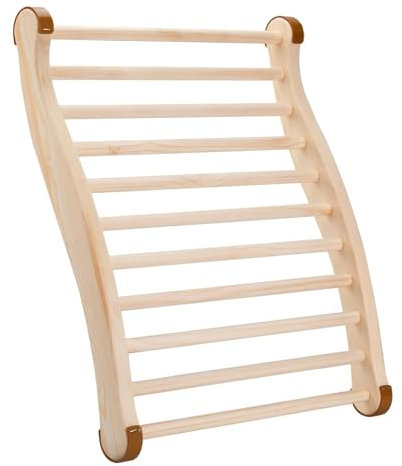 LfrXtra Home,S-Shape Design Sauna Chair Back Sauna Accessories Sauna Backrest Wooden Slip Resistant Ergonomic Comfortable Backrest