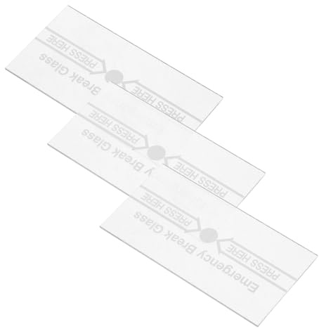FUTUREORYY 3pcs Manual Fire Alarm Glass Panel Replacement – High Strength Break Glass Switch Cover for Emergency Fire Safety Systems in Offices, Schools, and Commercial Buildings