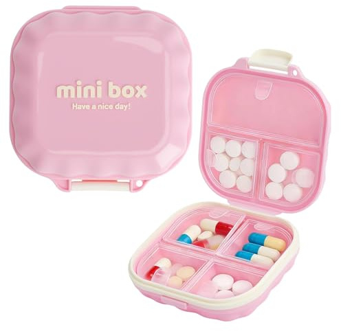 Pillendose 7 Fächer, Tablettenbox Reise, BPA-frei PP Organizer Rosa | Kompakte Pillenbox mit 7 Fächern, BPA-freiem PP-Material und praktischem Schnappverschluss für unterwegs.