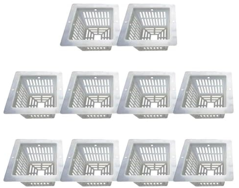 Lot de 10 pots hydroponiques en filet pour culture d'eau et systèmes aquaponiques – Paniers de culture en plastique de 11 x 5 x 5 cm avec drainage et aération améliorés, retrait facile des plantes