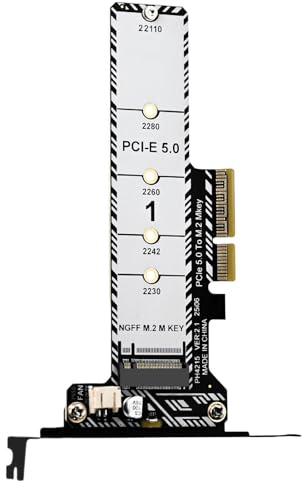 Umwandlungskarte für Festplatten PCIe 5.0 zu M.2 High-Speed Adapter Karte | Erweiterungskarte für Datenübertragung und Backup-Laufwerk mit Kühlkörper Upgrade für PC und Workstation